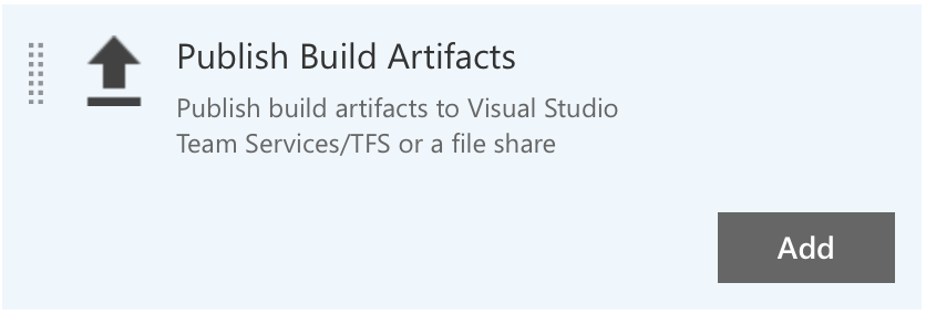 Add a Publish Build Artifacts task